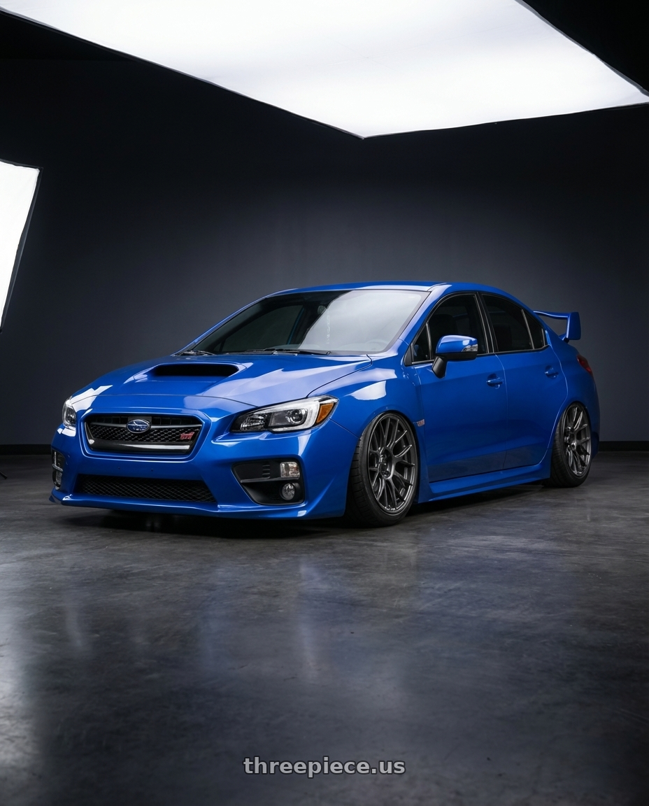 2018 Subaru WRX STI with Konig Ampliform 5x114.3 18x8.5+45 Dark Metallic Graphite wheels