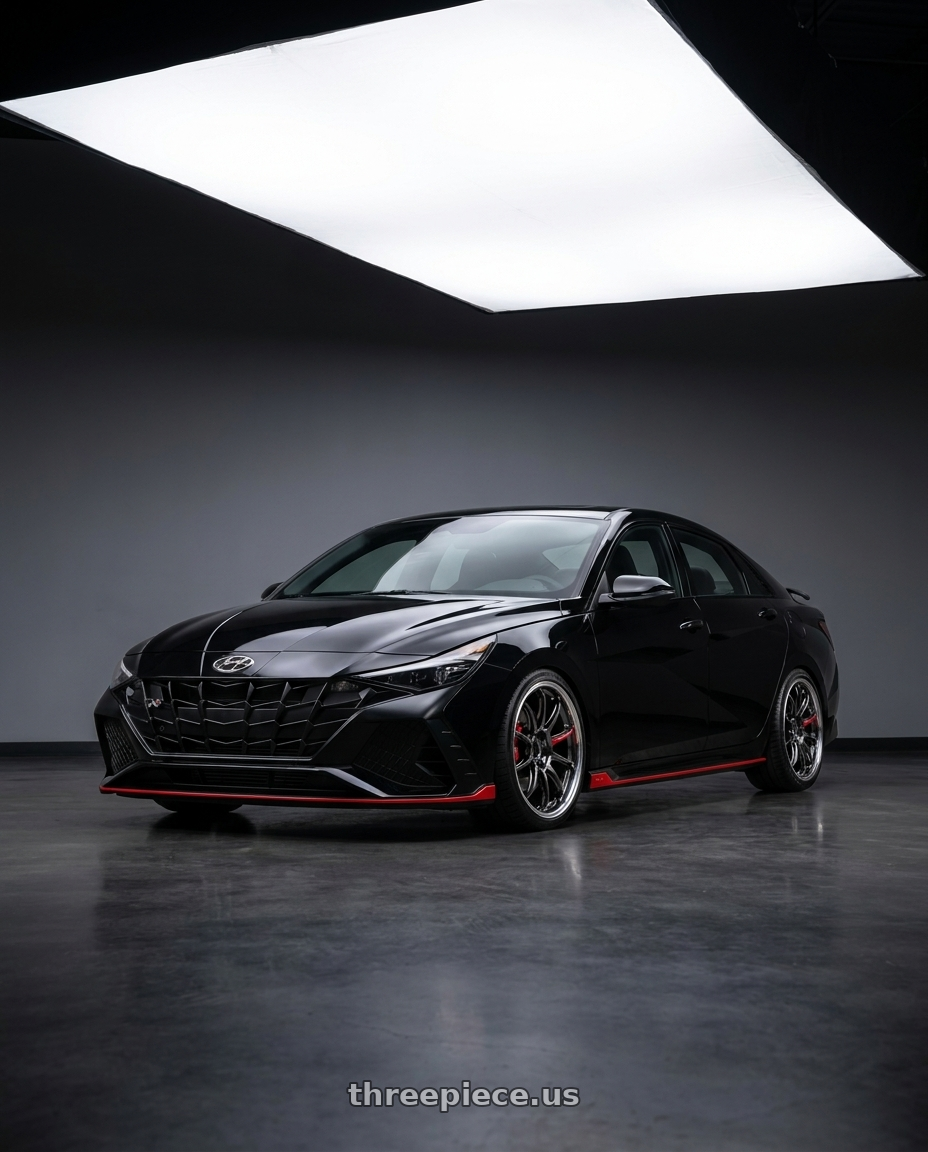 2023 Hyundai Elantra N Phantom Black with Work Zr10 2P 5x114.3 19x8.0 +45 Glim Black wheels