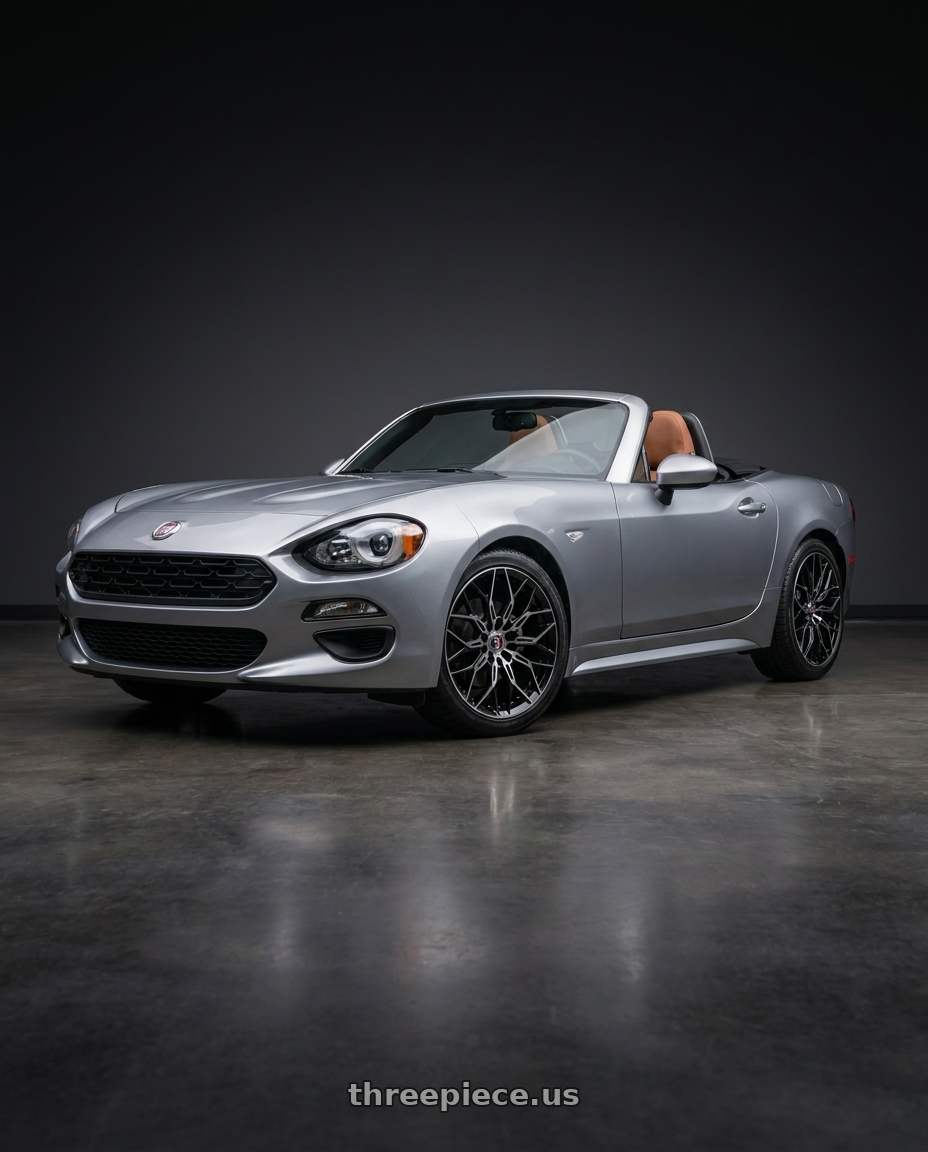 2017 fiat spider 124 with Spec-1 SP-57 4x100/4x114.3 18x8 +38 Gloss Black & Machined wheels