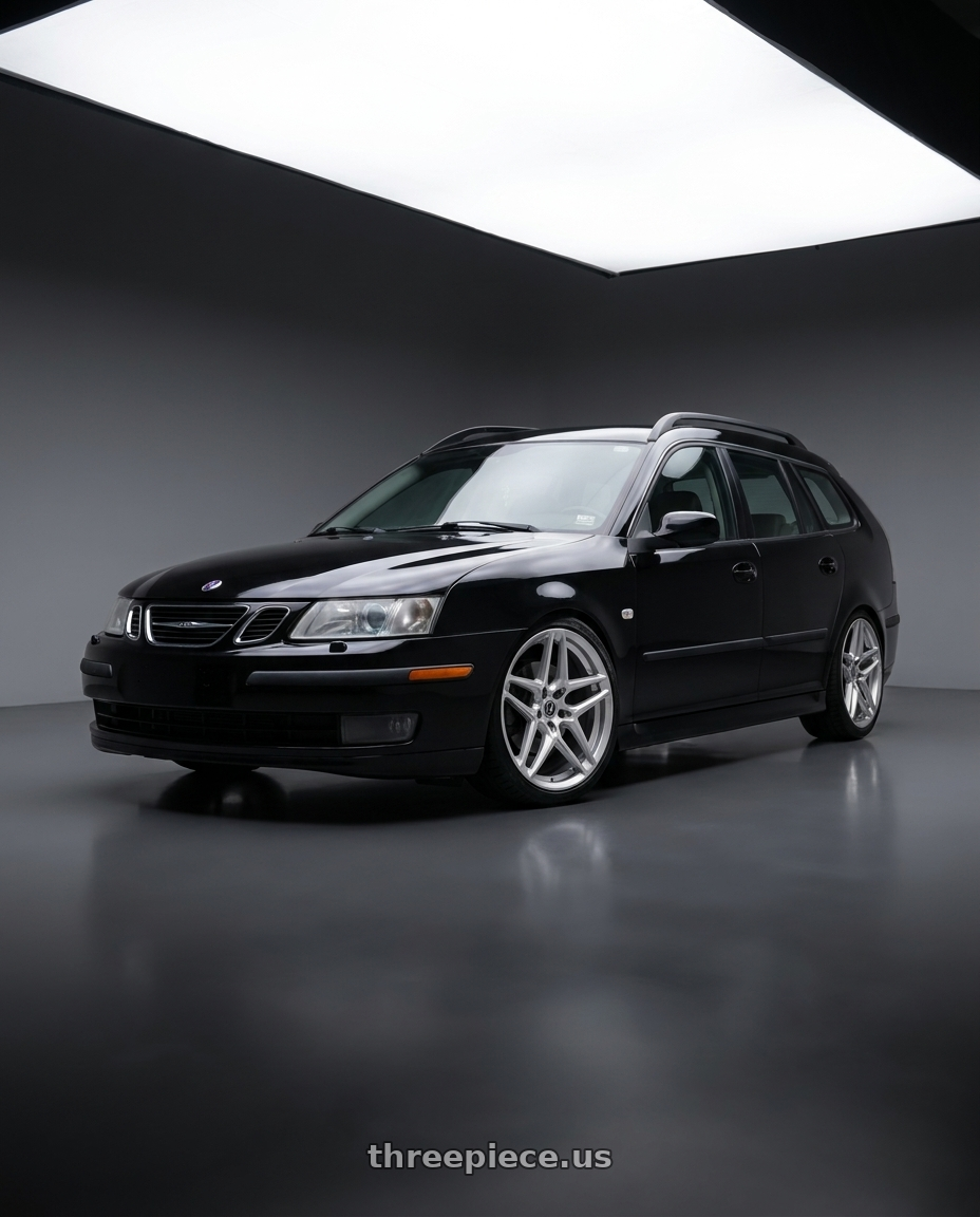 2006 Saab 9-3 2 0t with Heritage Wheel EBISU 5x110 18x8.5 +35 Silver wheels