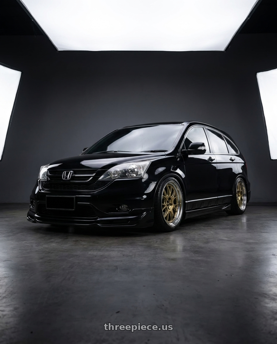 2011 Crv black with BBS LM-R 5x120 20x11 +40 Gloss Black/Gold Center / Diamond Cut Lip wheels
