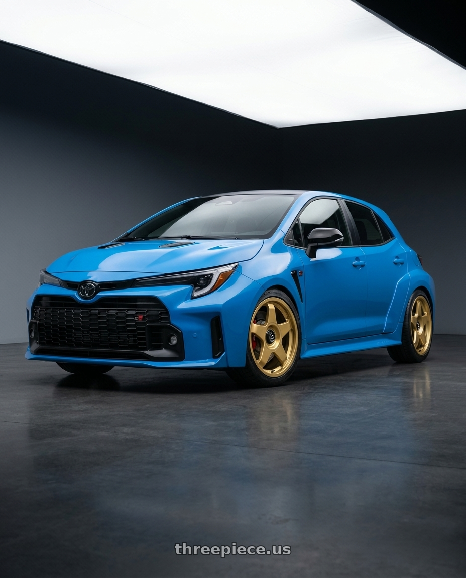 2024 Toyota GR Corolla with fifteen52 CHICANE 5x114.3 / 5x100 18x8.5 +35 GOLD (GLOSS GOLD) wheels