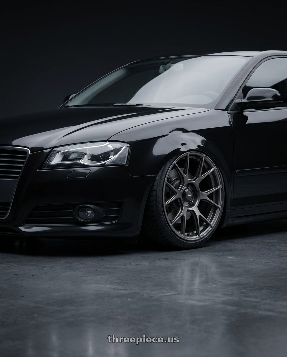 2012 Audi A3 8P with Konig Ampliform 5x112 19x8.5+32 Dark Metallic Graphite wheels