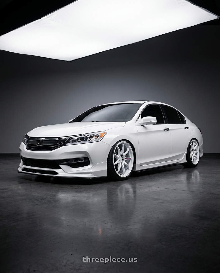 2016 Honda accord with Work Emotion Zr10 5x120 18x9.5 +30 Azure White wheels