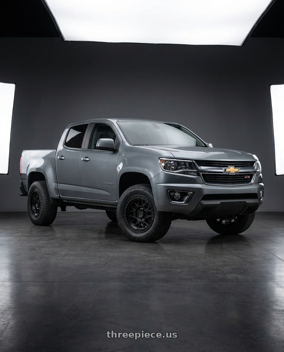 2021 Chevrolet Colorado WT with KMC KM549 GRS 6X120 17X8.5 +0 SATIN BLACK wheels
