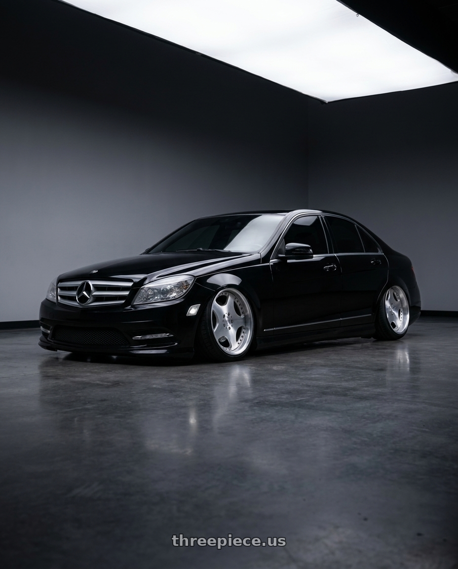 2012 Mercedes c300 Black with Leon Hardiritt Bugel Reverse Rim 5x100 5x108 5x112 5x114.3 5x120 5x120.65 18x9.5 ET40 Low Disk Inset wheels
