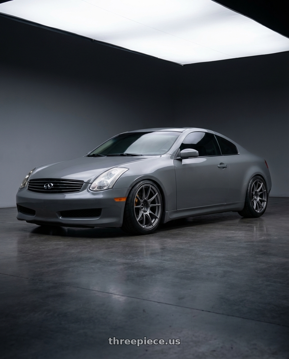 2006 infinity g35 coupe with Ssr Gtx01 5x114.3 18x10.5+15  DARK SILVER wheels