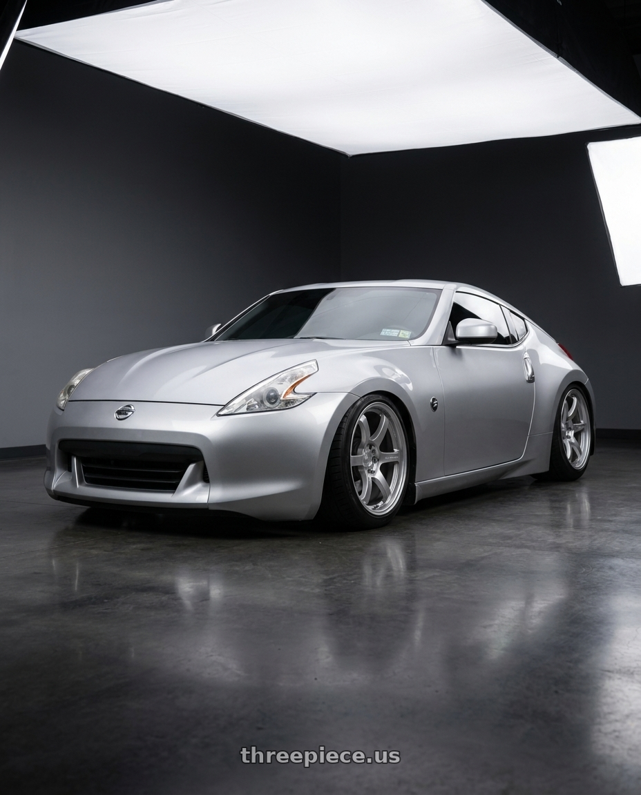 2009 Nissan 370z with Gram Lights 57DR 5x114.3 19x10.5+12 Grace Silver wheels