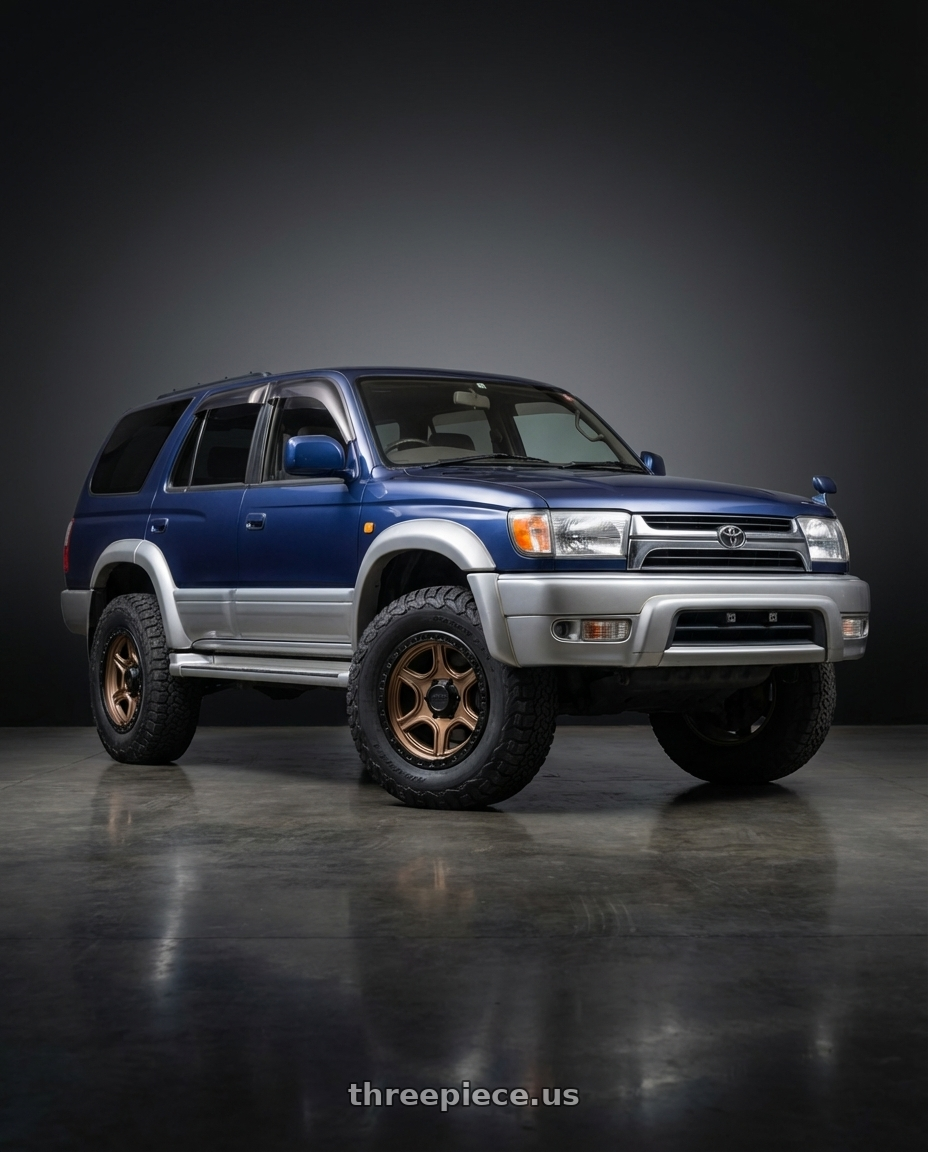 1996 Toyota Hilux surf with KMC KM539 PORTAL 5X127 17X8.5 +18 SATIN BRONZE SATIN BLACK LIP wheels