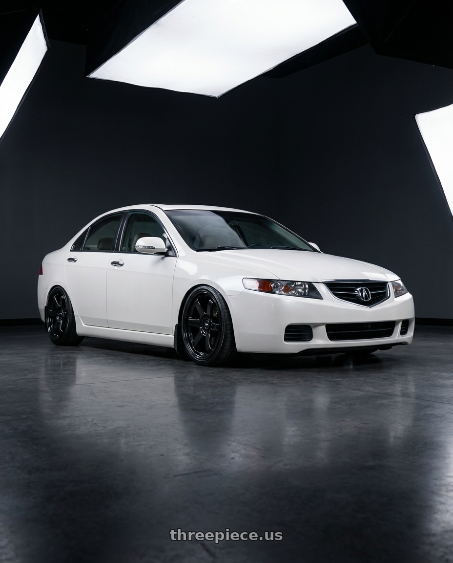 2005 Acura Tsx  with F1R F106 5x114.3 18x8.5 +35 Gloss Black wheels