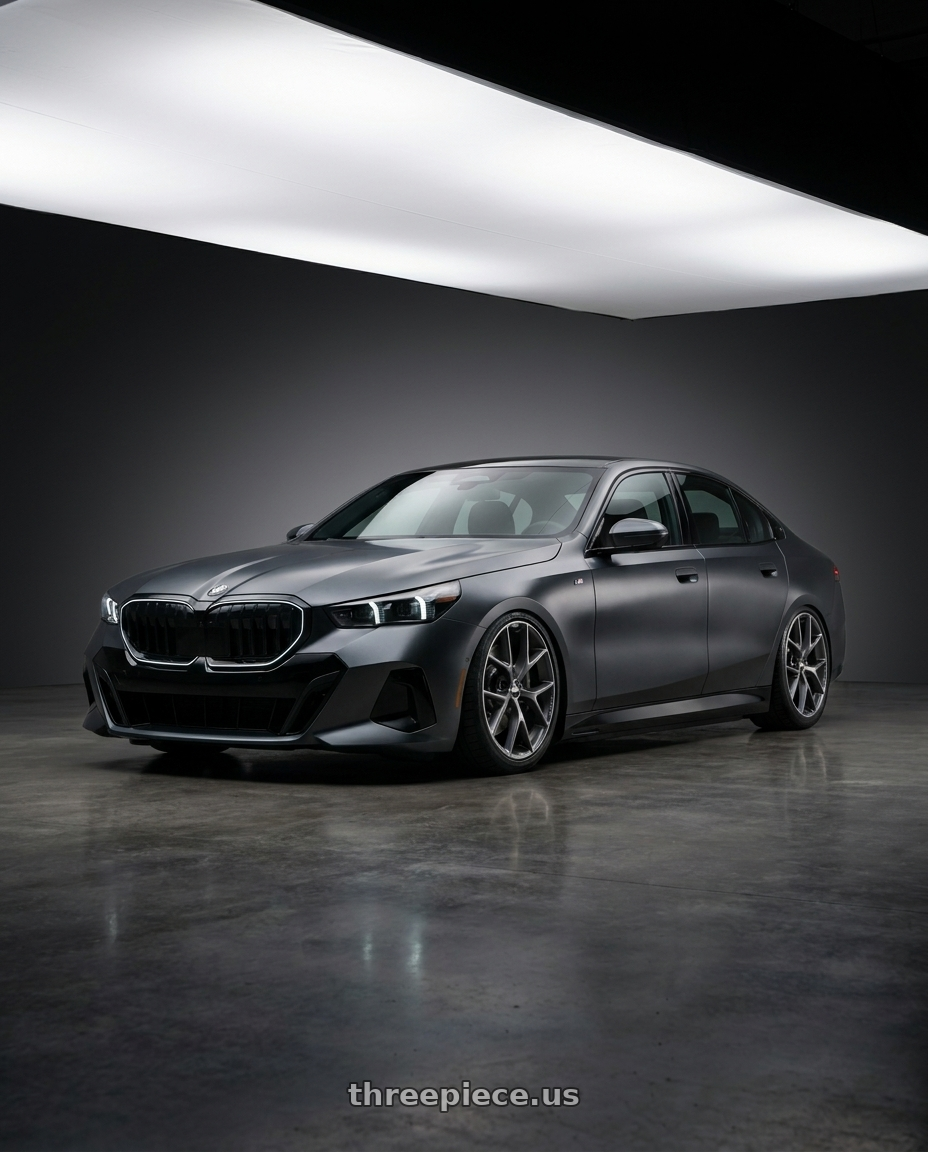2024 Bmw i5 with BBS SR 5x120 17x8.0+30 Satin Himalaya Grey wheels