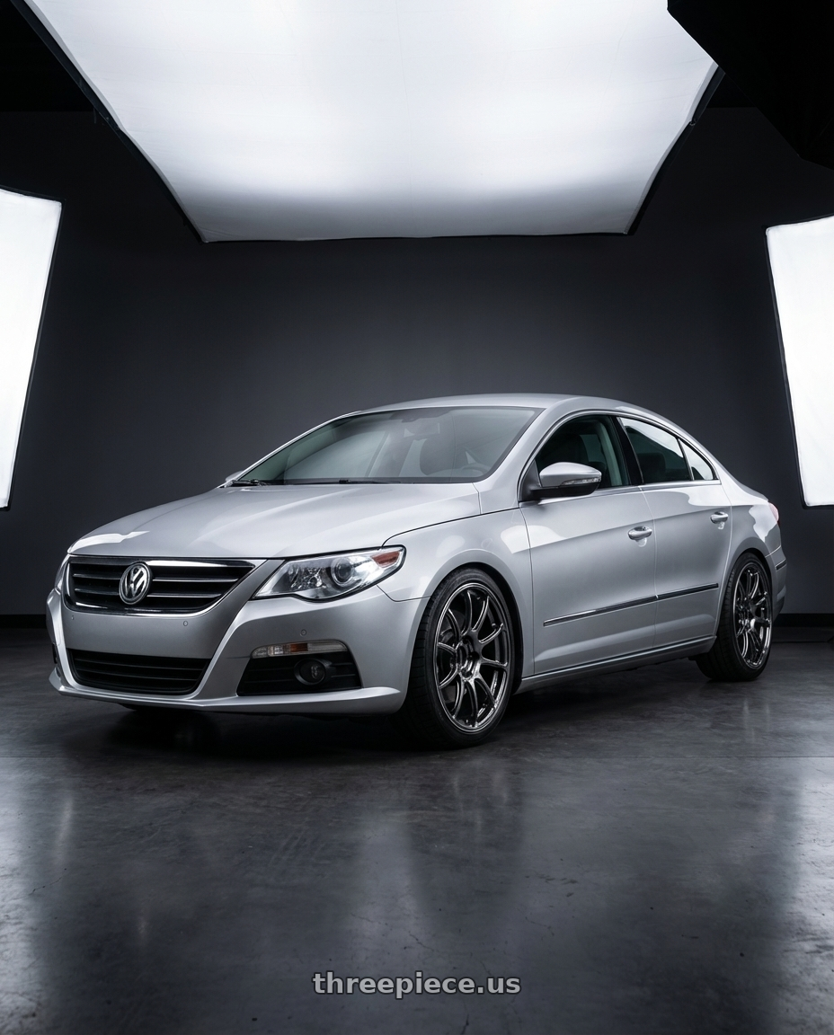 2015 Volkswagen CC with Advan RZ II 5x112 19x8.5+45 Racing Hyper Black And Ring wheels