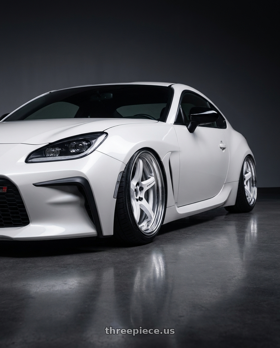 2025 Toyota gr86 premium white with Work T5R 2P 5x100 19x8.0 +38 WHITE wheels