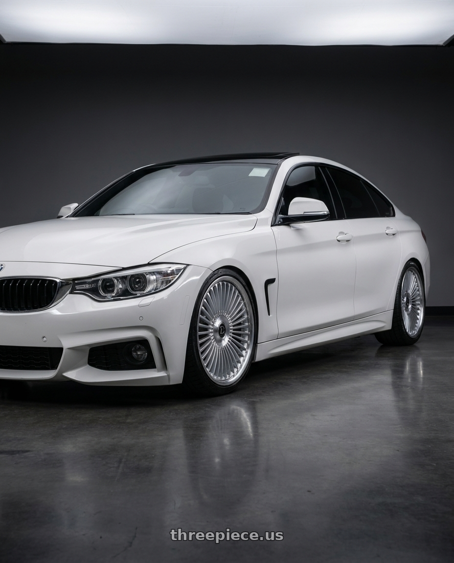 2015 BMW f36 with DOLCE LUXURY TRENTO 6x135/6x139.7 22x9.5 +18 Glossy Silver Brush Face wheels