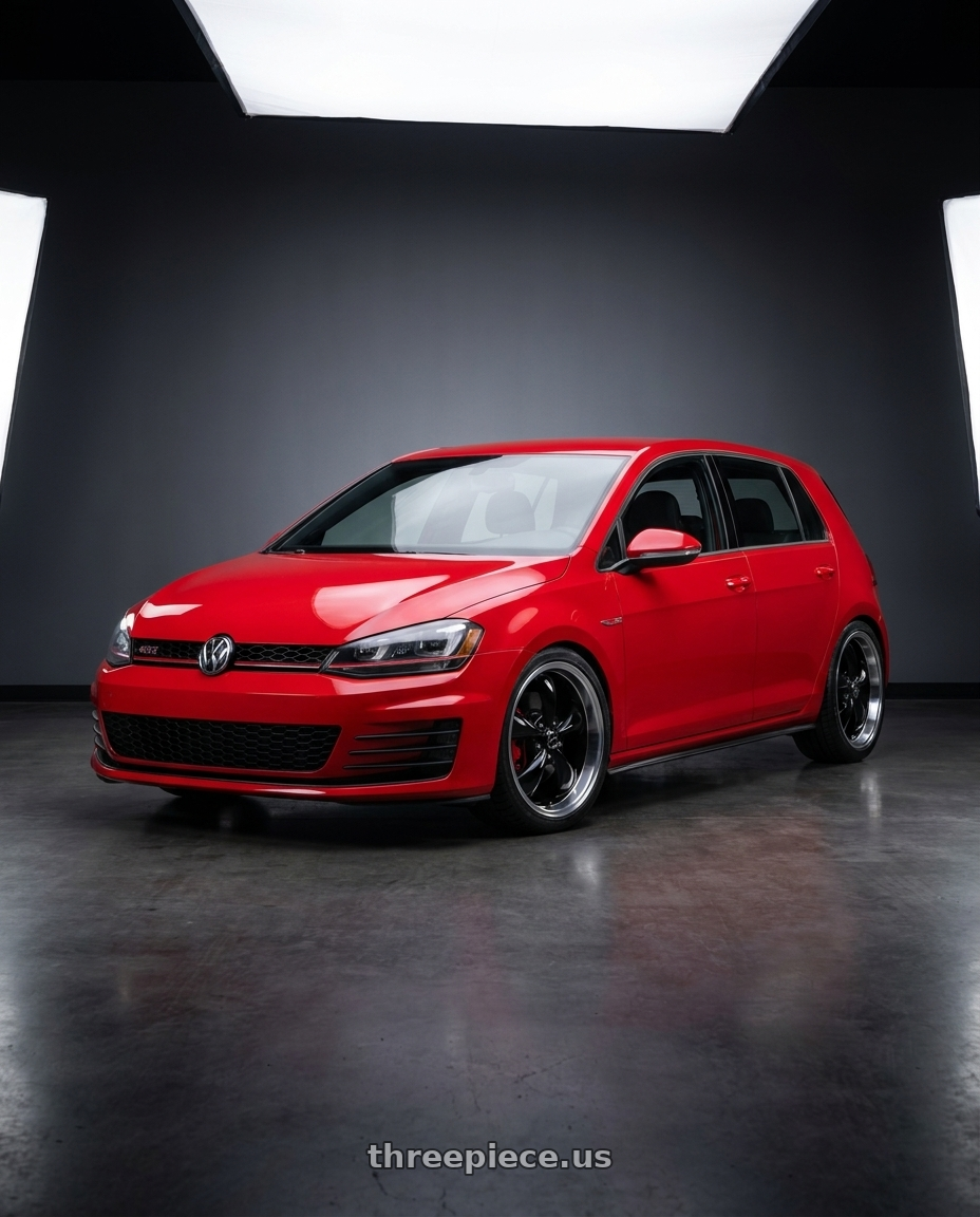 2015 Mk7 Golf Gti with American Racing AR105 TORQ THRUST M 5X127 18X8 0 GLOSS BLACK W/ MACHINED LIP wheels