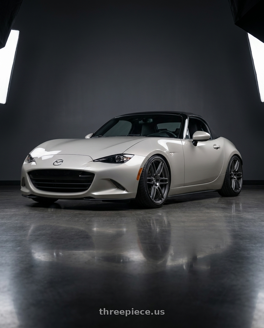 2021 Mazda MX-5 Miata ND with Niche 1PC M105 NR6 5X114.3/5X120 17X7.5 +45 MATTE GUN METAL wheels