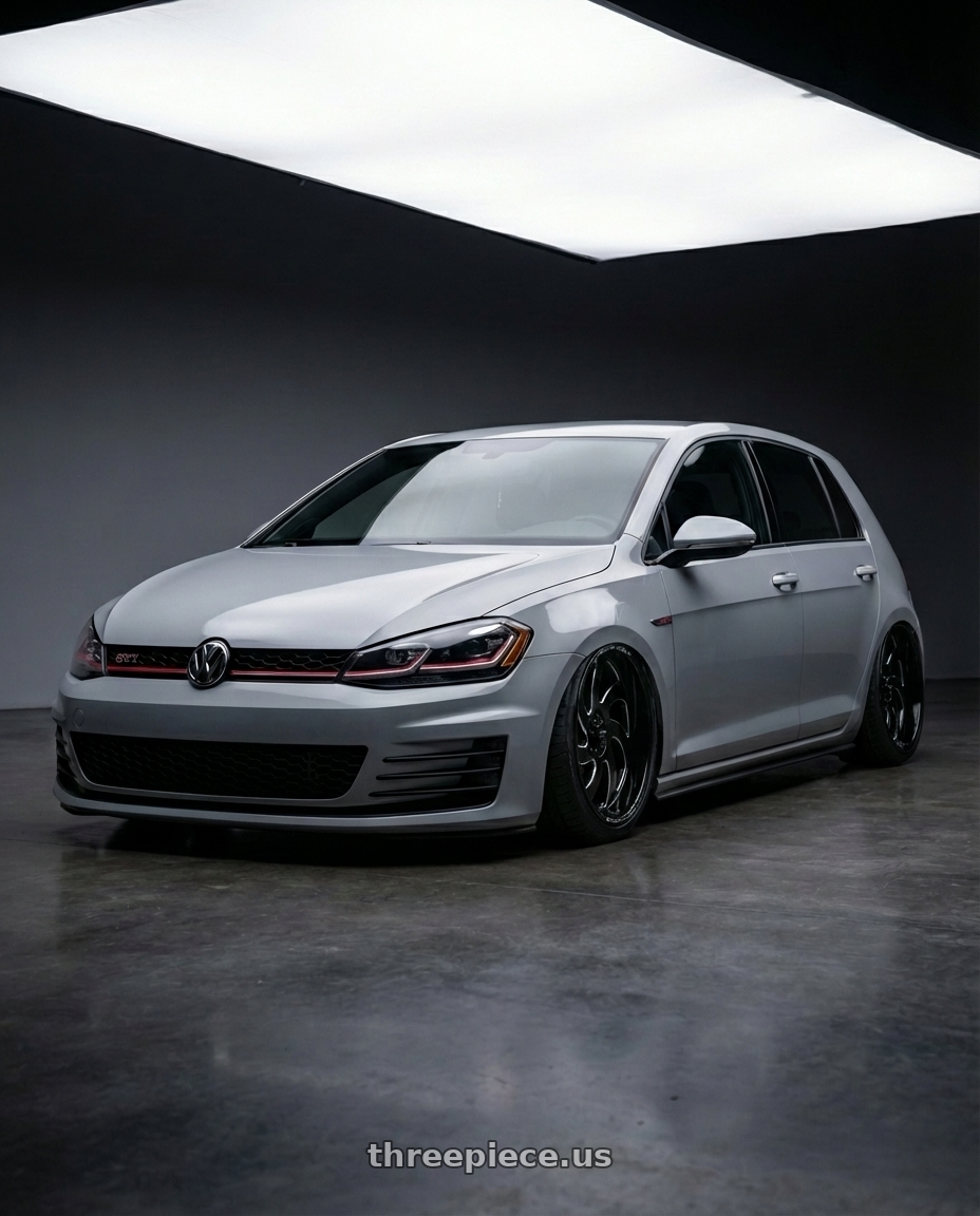 2019 VW MK7 Golf with Off Road Monster M07 5x127 20x10-19 Gloss Black Milled wheels