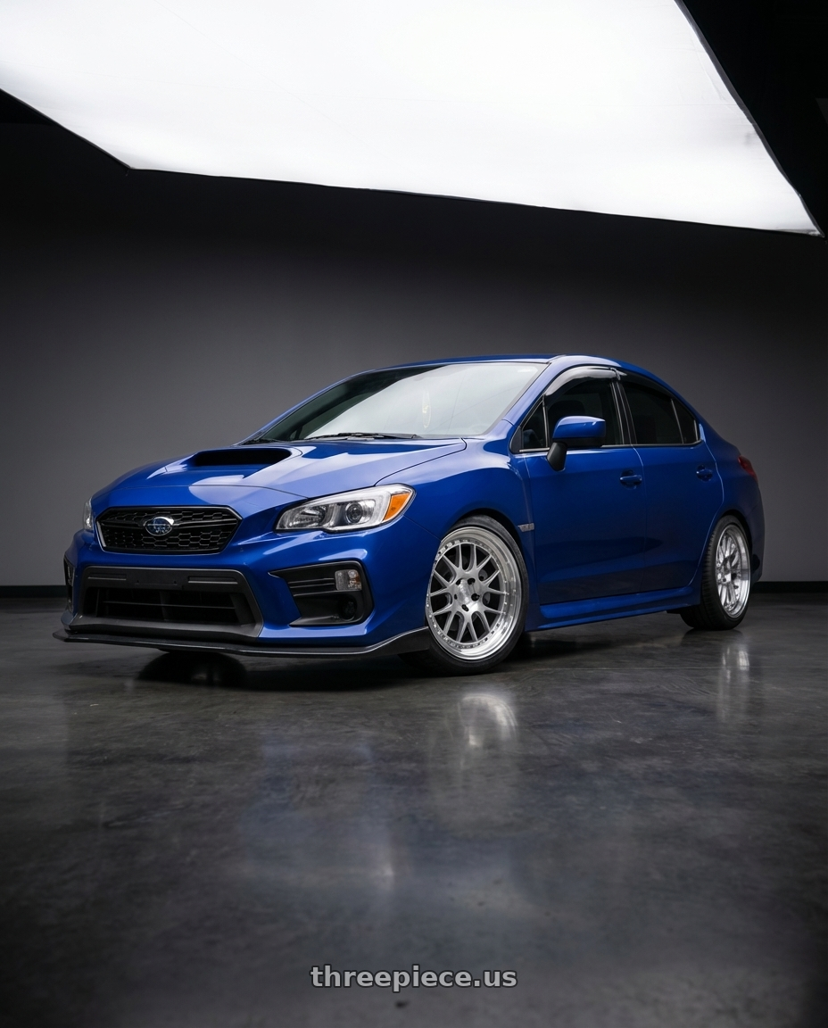 2016 subaru wrx with Aodhan DS06 5x114.3 18x9.5+22 Silver w/Machined Face wheels