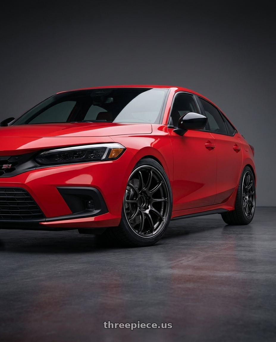 2026 Honda civic si with Advan Racing RSIII 5x114.3 18x9.0 +63 BLACK GUNMETALLIC & RING wheels