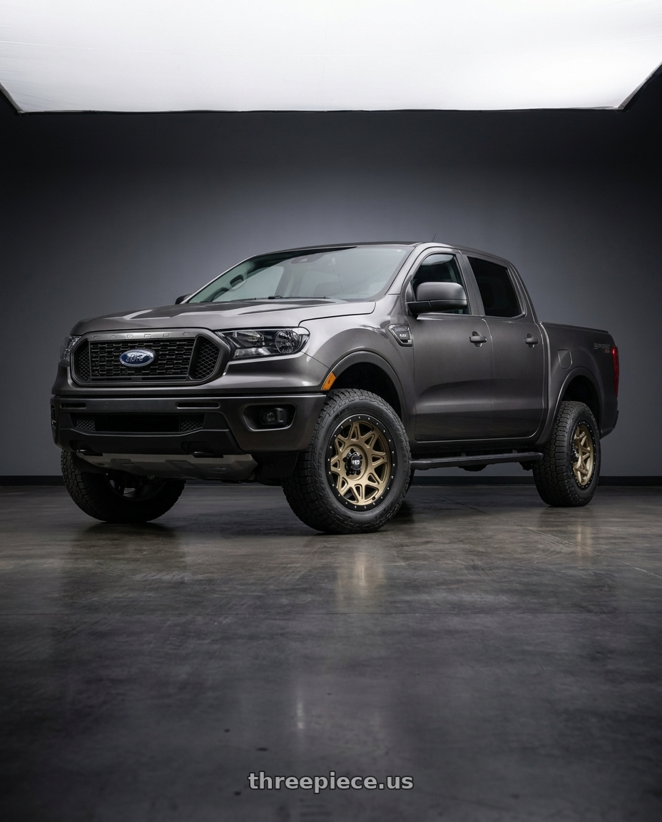 2021 Ford Ranger XL with Dirty Life Theory 9305 6x139.7 17x9-12 Matte Gold W/Matte Black Lip wheels