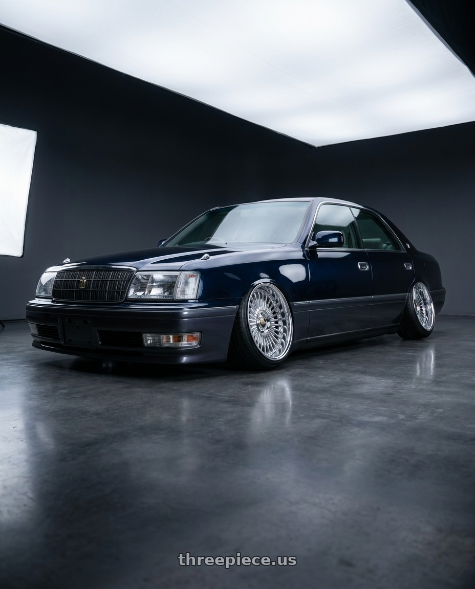 1998 Toyota crown royal saloon with Work Emitz Chrome 5x114.3 19x9.5 +12 wheels