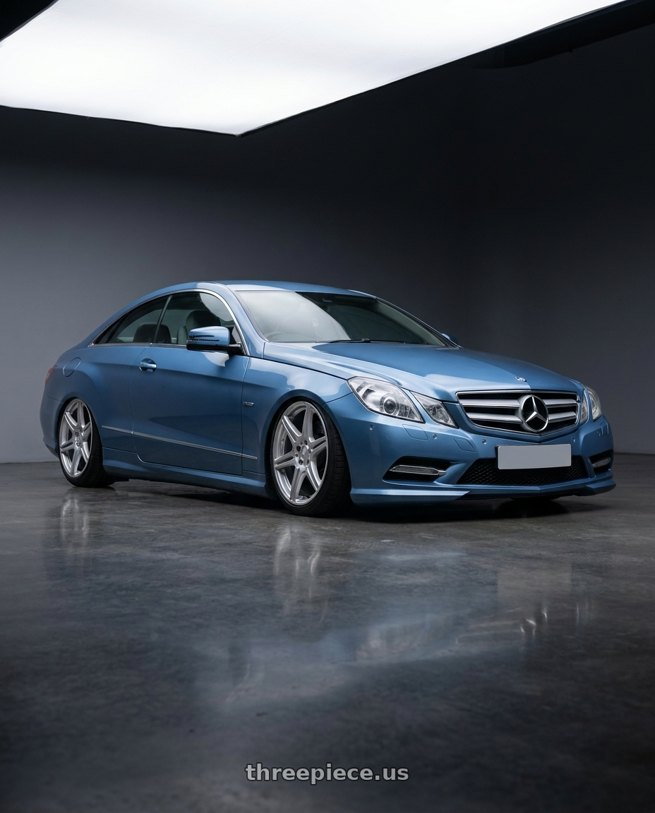 2014 Mercedes-Benz E-Class Coupe C207 with Kansei K11S Tandem 5X112 19x9.5 22 Hyper Silver wheels