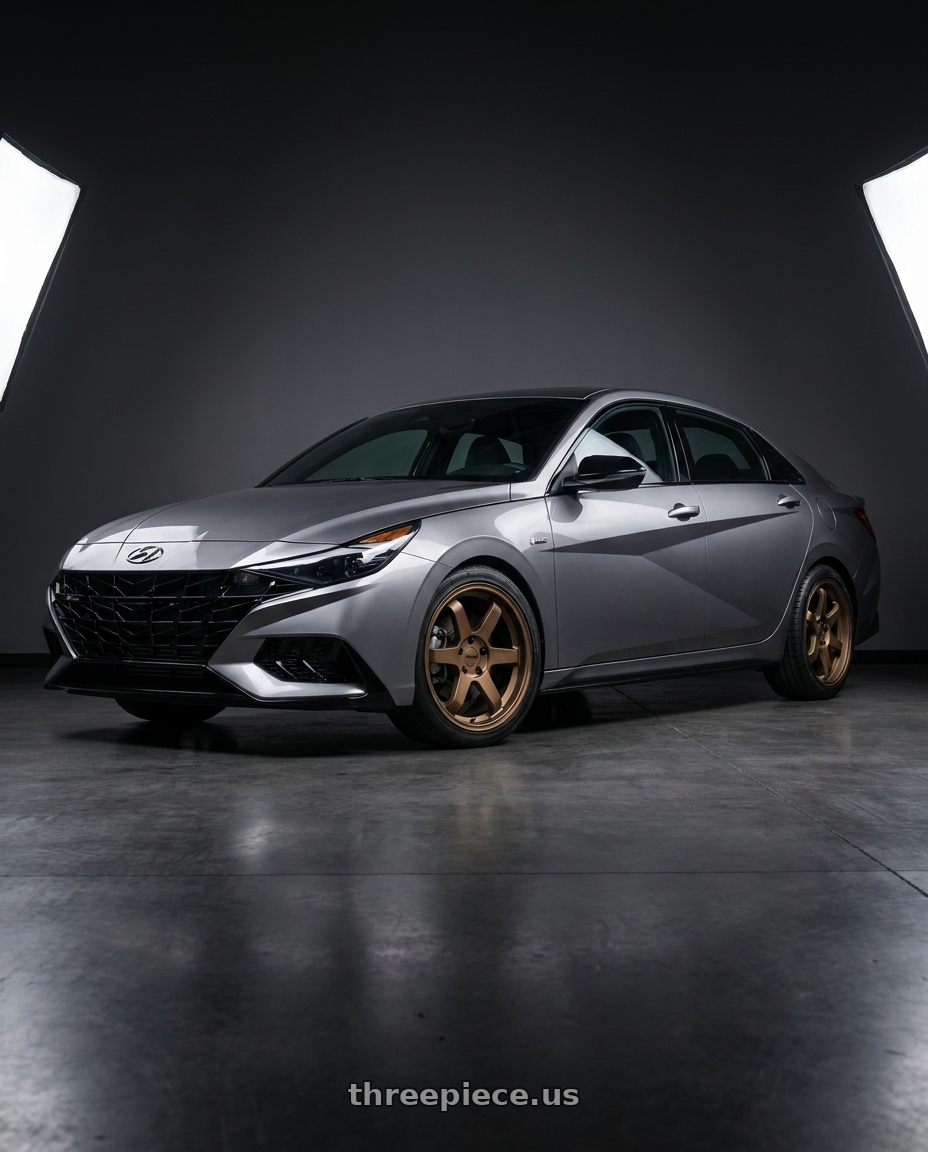 2023 Hyundai Elantra n line with KATANA RACING KR08 5x114.3 18x8 +40 Matte Bronze wheels