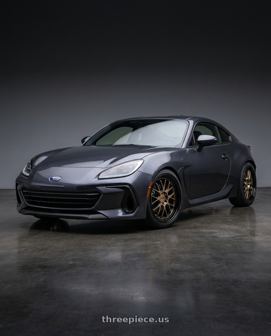 2023 Subaru BRZ premium with F1R F21 5x100/5x114.3 18x8.5 +38 Bronze/Black Lip v2 wheels