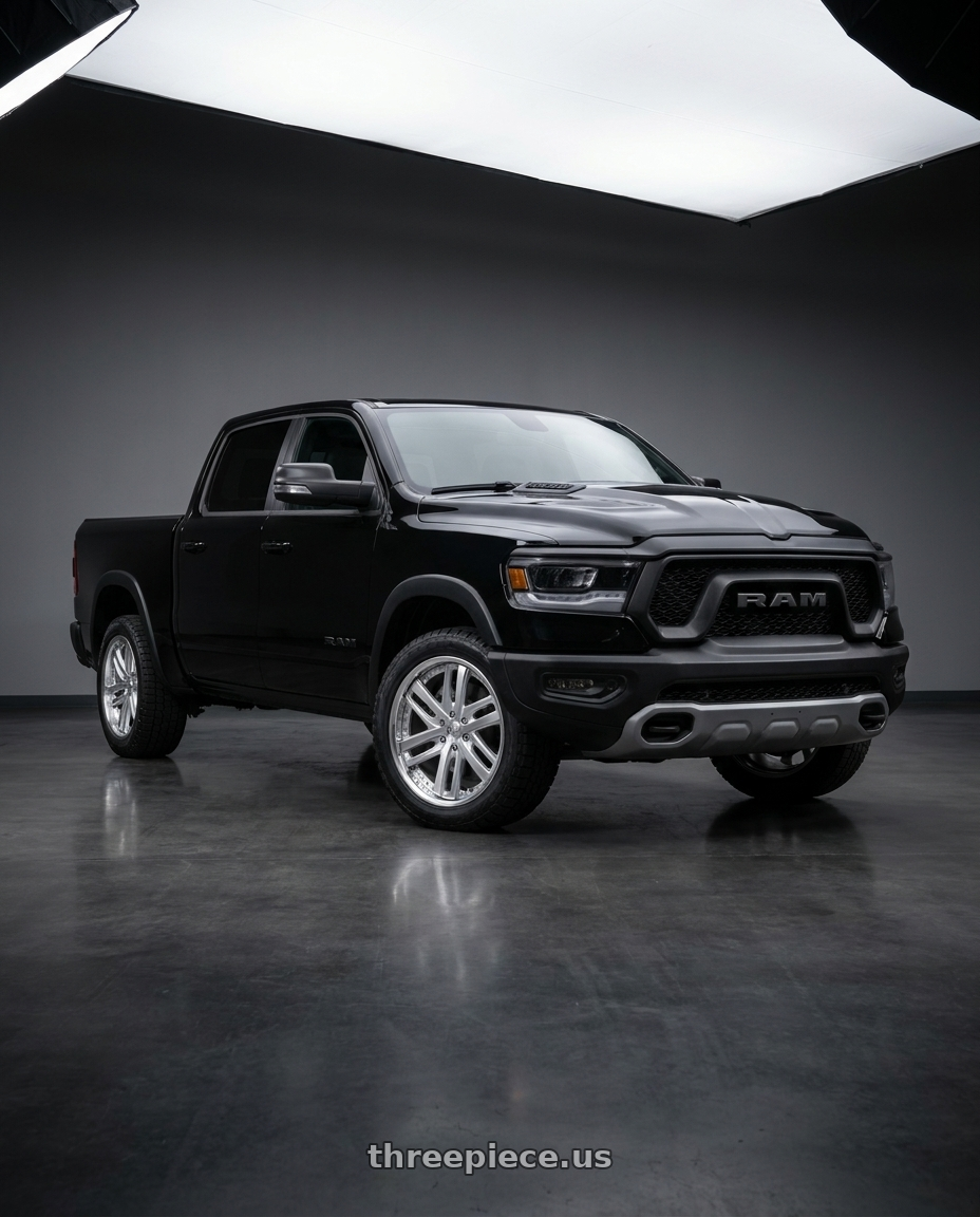 2021 Ram 1500 with Work Ls Brightring Suv 6x139.7 20x8.5+12 O Disk Calm Silver wheels