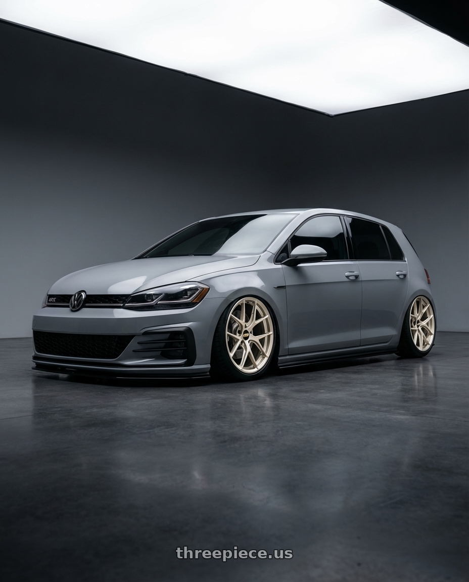 2019 Volkswagen GTI MK7 with BBS FI-R Evo 5x112 19x9.5+15 White Gold wheels