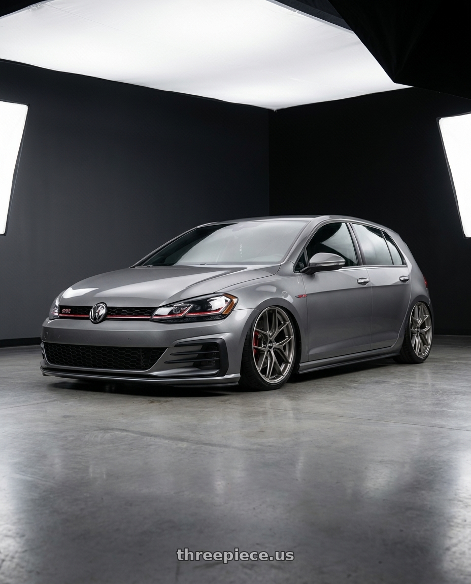 2019 Volkswagen GTI MK7 with BBS CC-R 5x112 19x8.5+30 Satin Platinum wheels