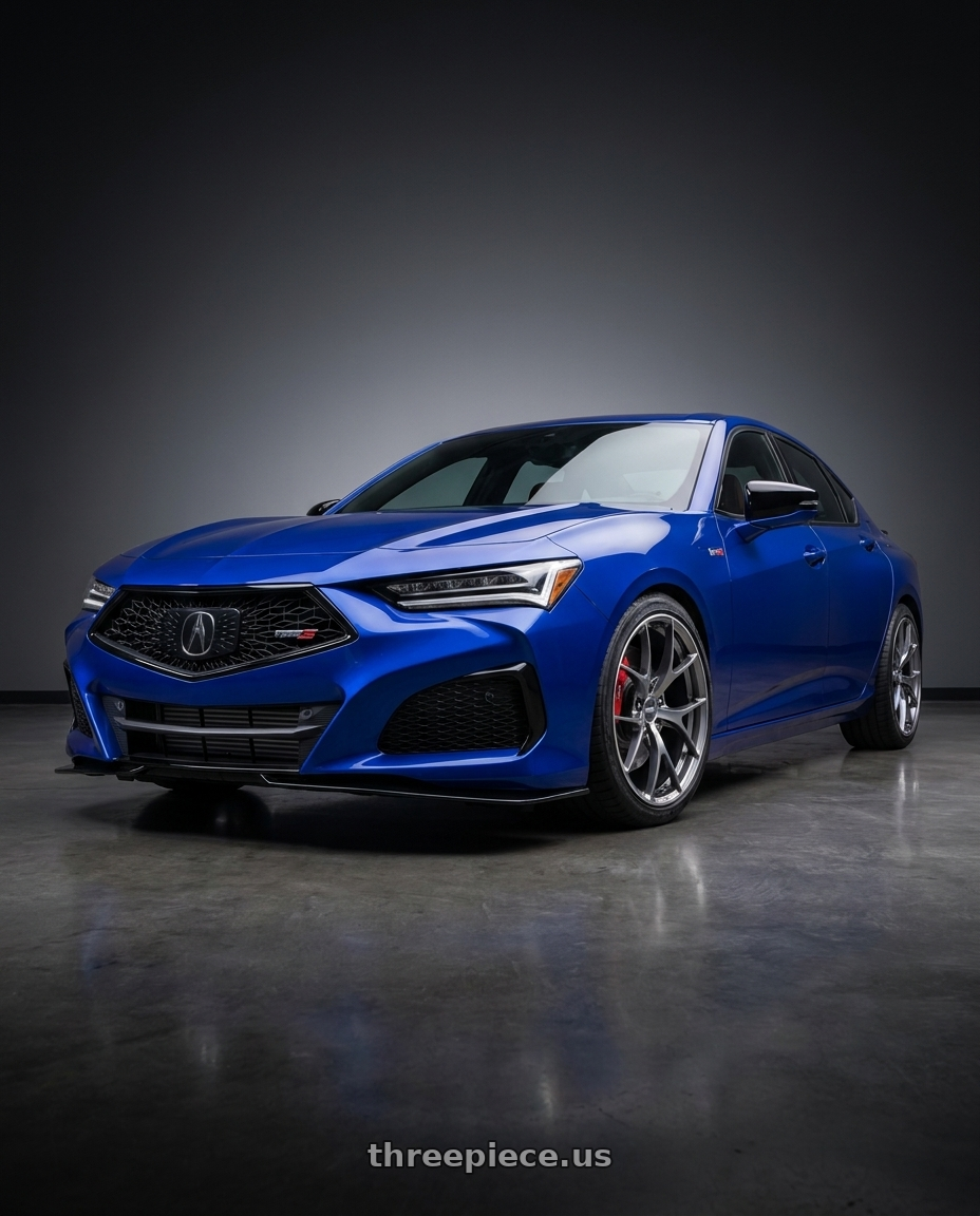 2023 acura tlx type s with Volk Racing G025 5x120 20x9.5+45 Formula Silver / DC wheels