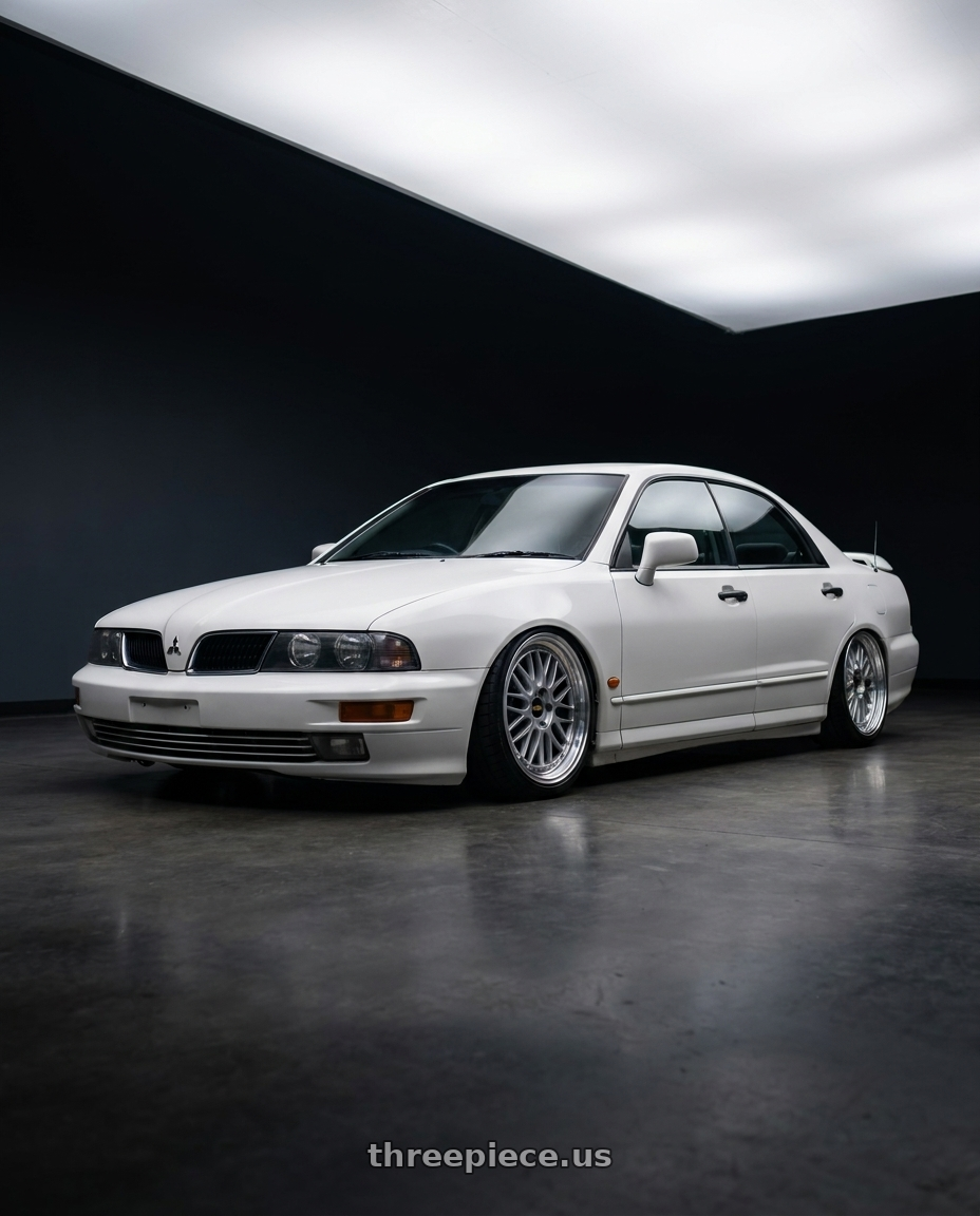 1998 Mitsubishi Magna Sports White with BBS LM 5x114.3 18x8.5+38 Diamond Silver wheels