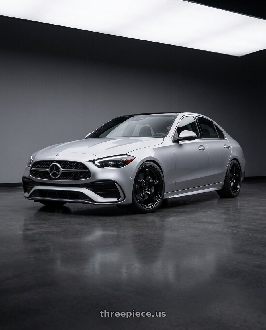 2022 Mercedes-Benz C-Class W206 with Gram Lights 57CR 5x112 19x8.5+45 Glossy Black wheels