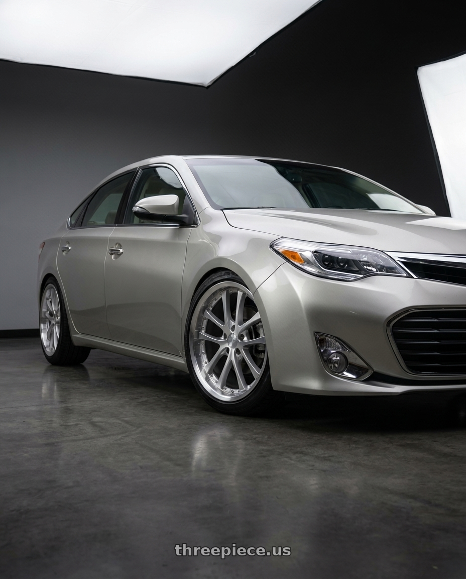2013 toyota avalon with Vors AR5 5x114.3 19x8.5 +35 Silver Machine Face Lip Chrome Rivet wheels