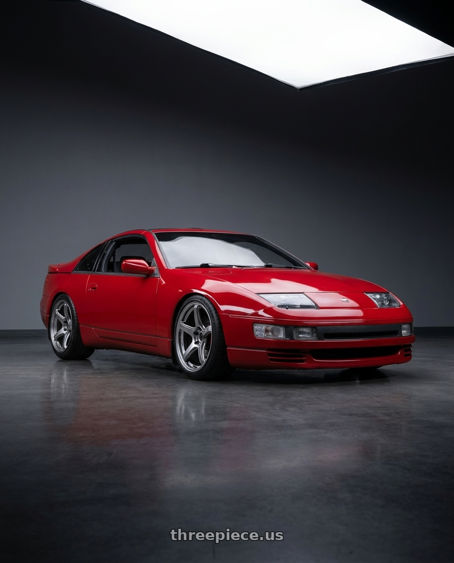1990 Nissan 300zx with Work Emotion T5r 5x114.3 18x9.5 +38 Glow Silver wheels