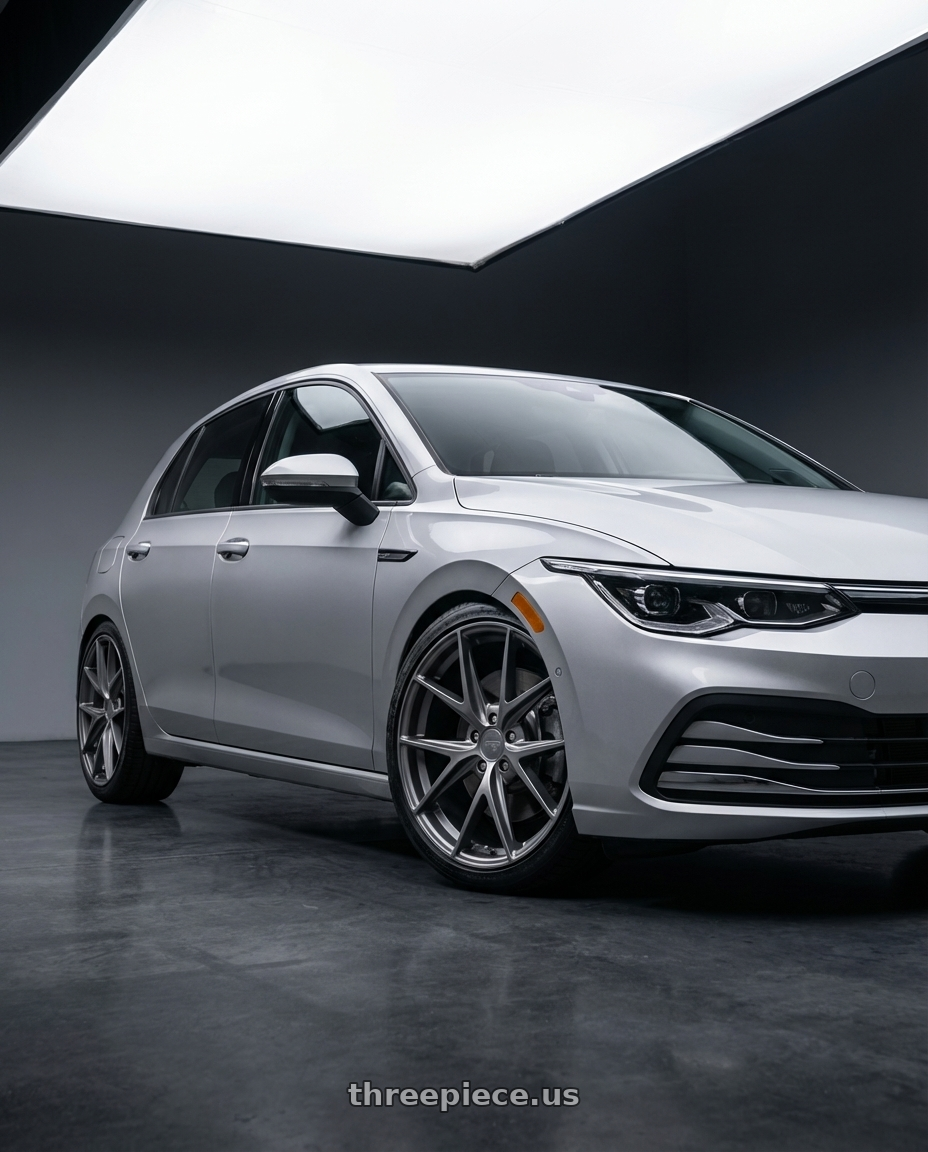 2024 Volkswagen Golf R MK8 with Niche 1PC M116 MISANO 5X112 19X8.5 +25 MATTE GUN METAL wheels