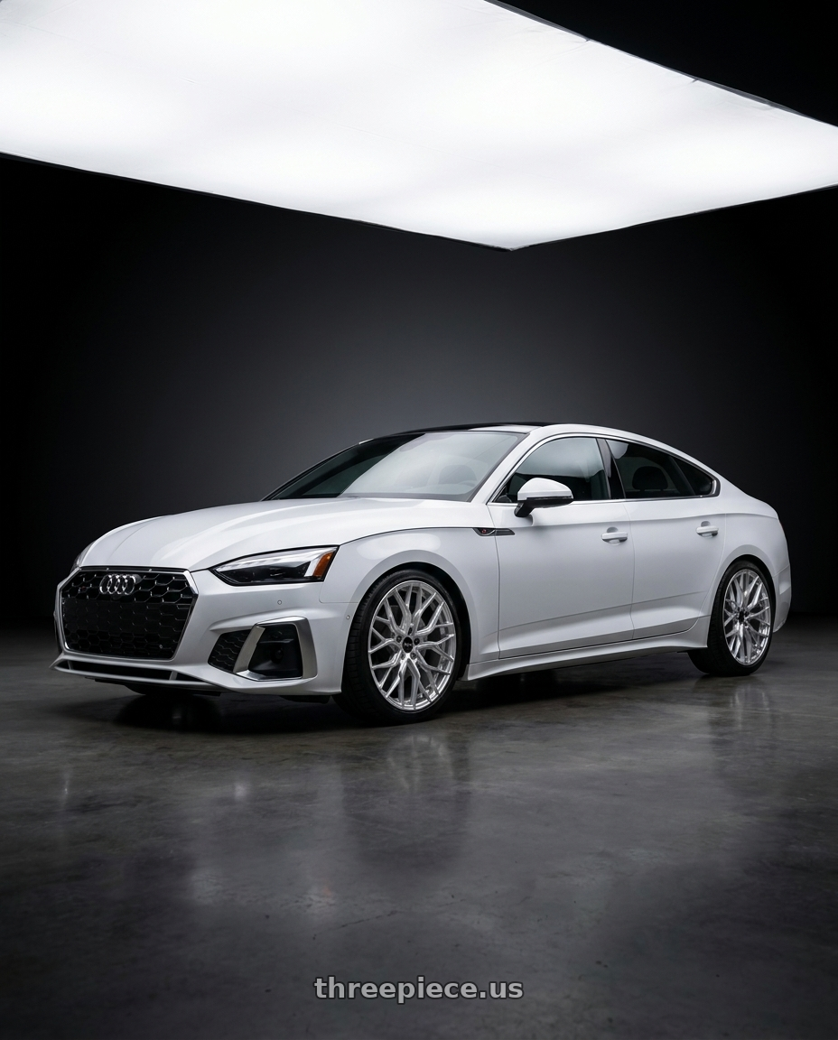 2023 Audi a5 s line with F1R FS3 5x112 19x8.5 +35 Machine Silver wheels