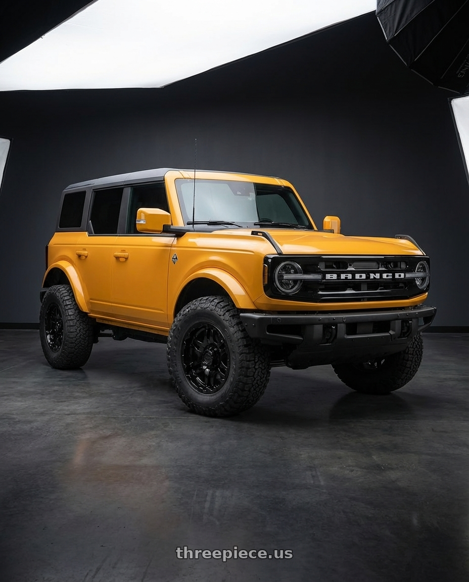 2024 Ford Bronco with Gear Off Road 713B 6x139.7 17x9 +10 Gloss Black wheels