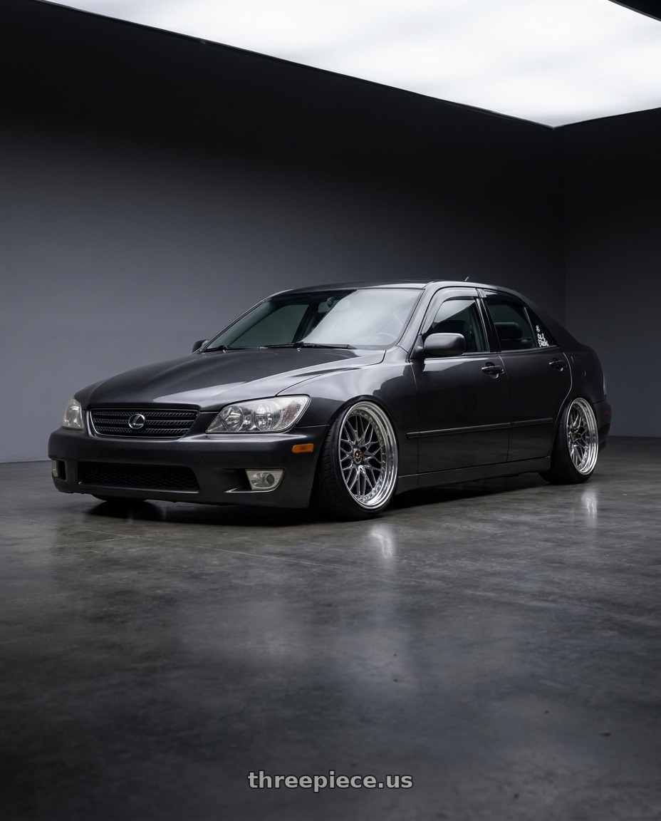 2003 lexus is300 with Work Vs-Xv 5x100 18x9+40 A Disk Brilliant Silver Black wheels