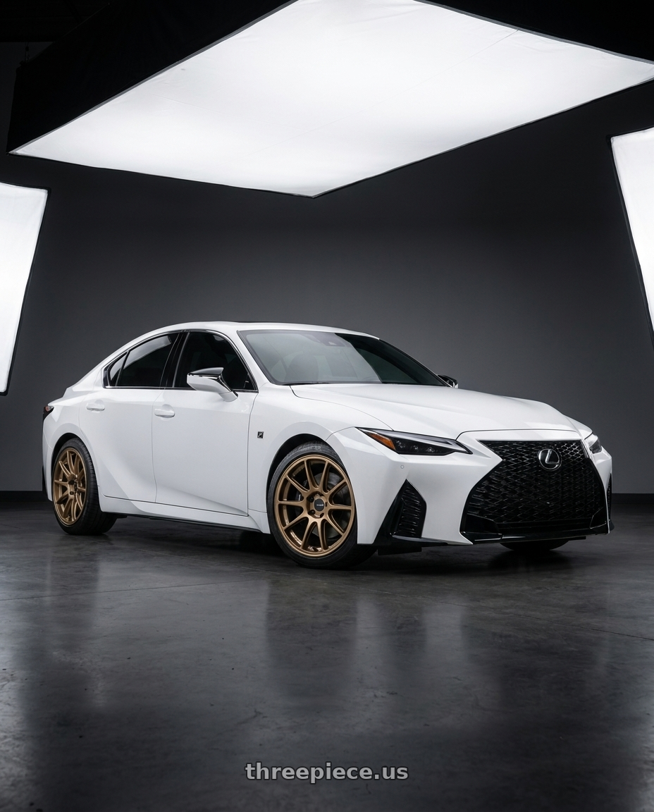 2022 Lexus IS with Enkei GTC01RR 5x114.3 18x8.5+42 Titanium Gold wheels
