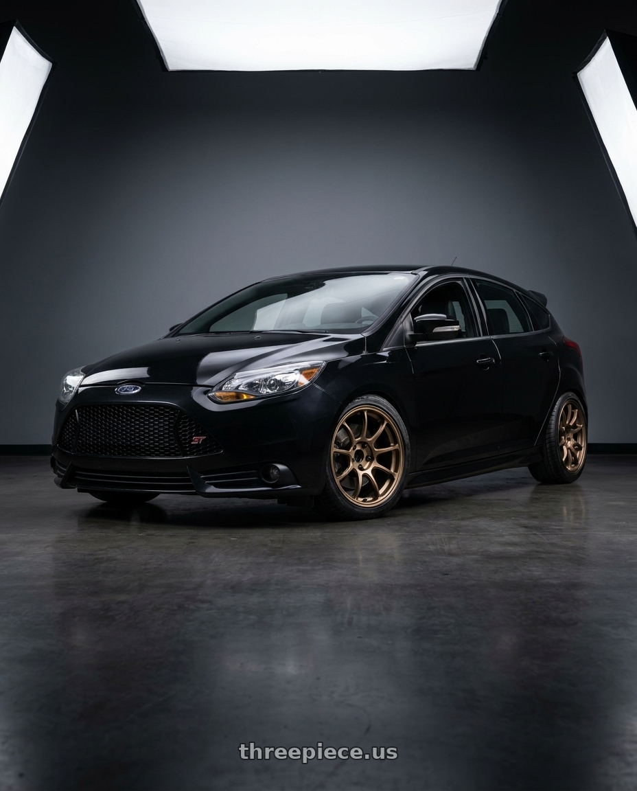 2013 black focus st with Volk Racing ZE40 5x114.3 18x9.5 +45 SHINING BRONZE METAL wheels