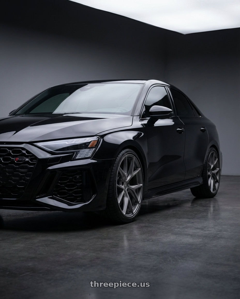 2022 Audi RS3 8Y with Niche 1PC M116 MISANO 5X112 19X8.5 +34 MATTE GUN METAL wheels