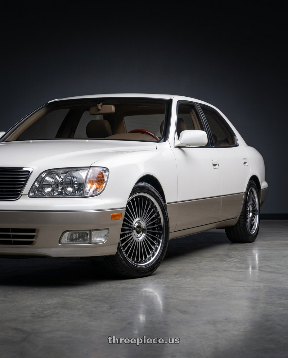 1999 Lexus ls400 with Work Emitz Black Polish 5x114.3 19x8.0 +38 wheels
