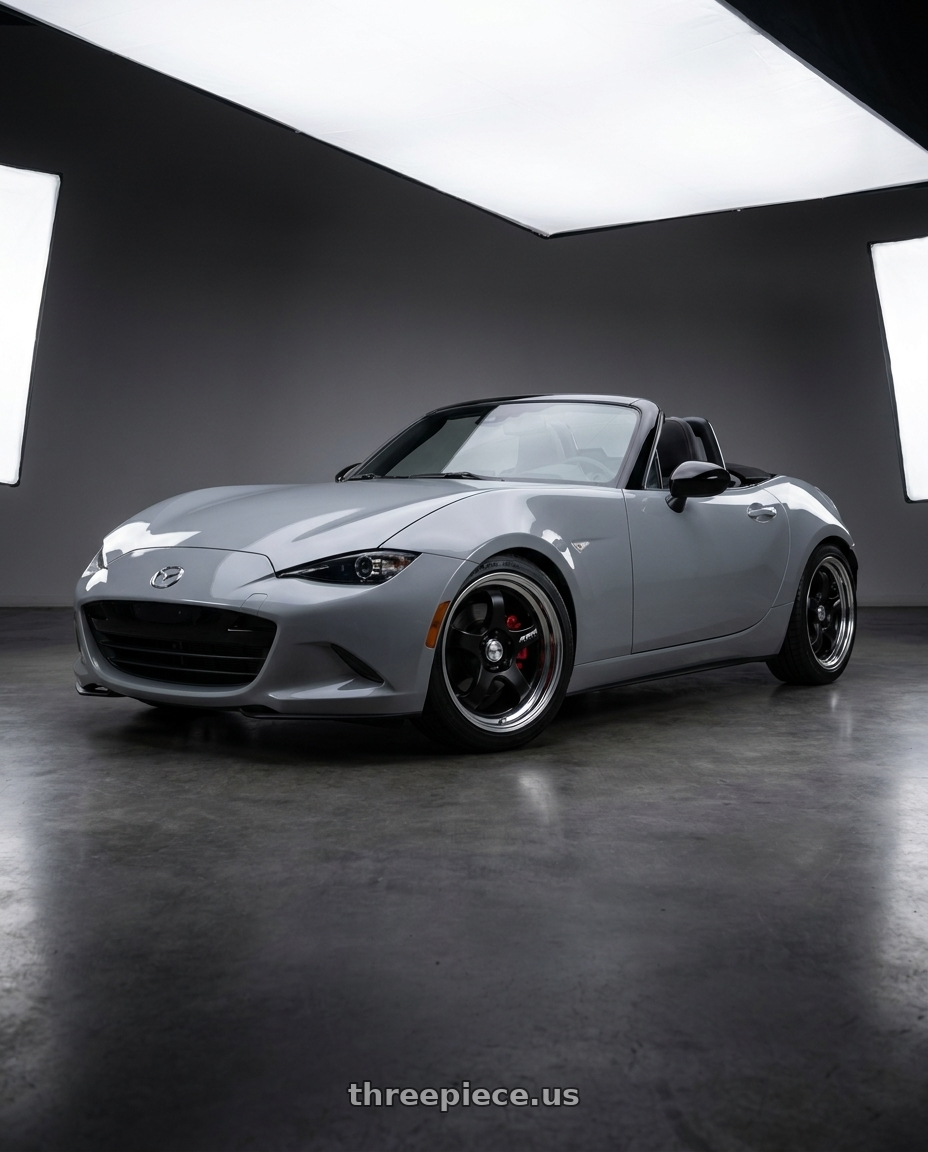 2026 Mazda MX-5 Club with Work Meister S1R 4x100 17x8+38 A Disk Matte Black wheels
