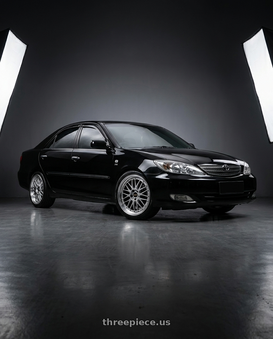 2005 Toyota Camry xv30 black  with BBS LM 5x114.3 19x9.0+38 Diamond Silver wheels