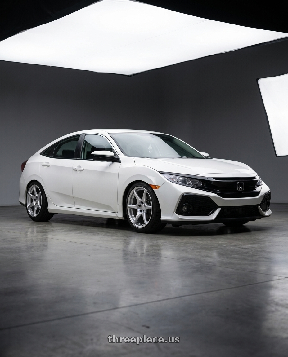 2017 Honda Civic 1 5L with Kansei K11S Tandem 5x114.3 17x9 35 Hyper Silver wheels