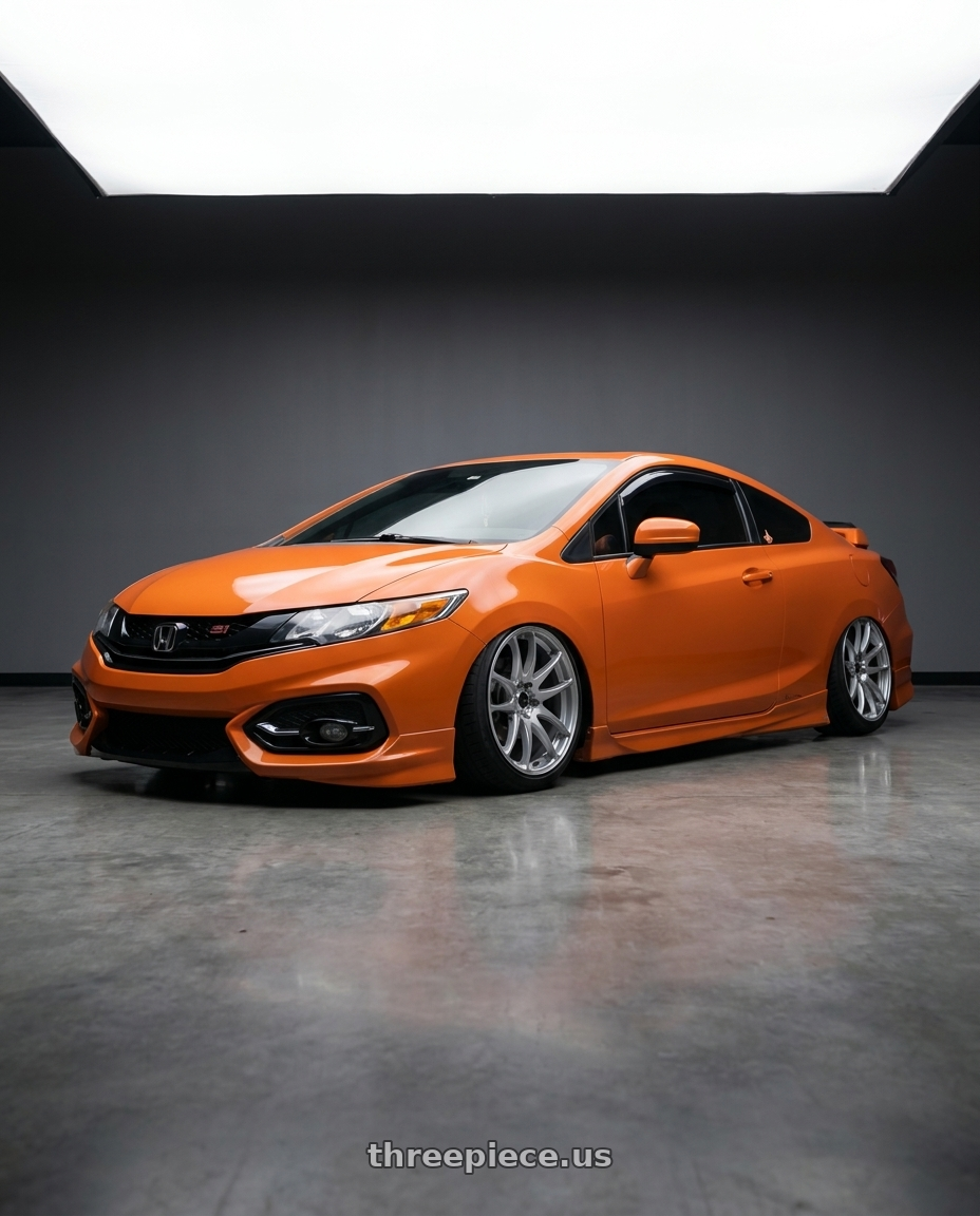 2015 honda civic si with Vors TR4 4x100/4x114.3 17x8  +35 Silver Machine Face wheels