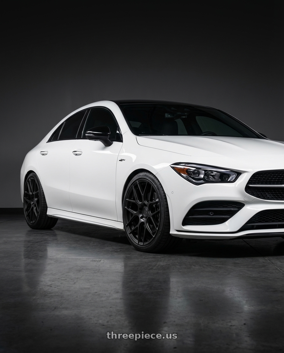 2023 Mercedes-Benz CLA C118 with Aodhan AFF2 5x112 19x8.5+35 Matte Black wheels