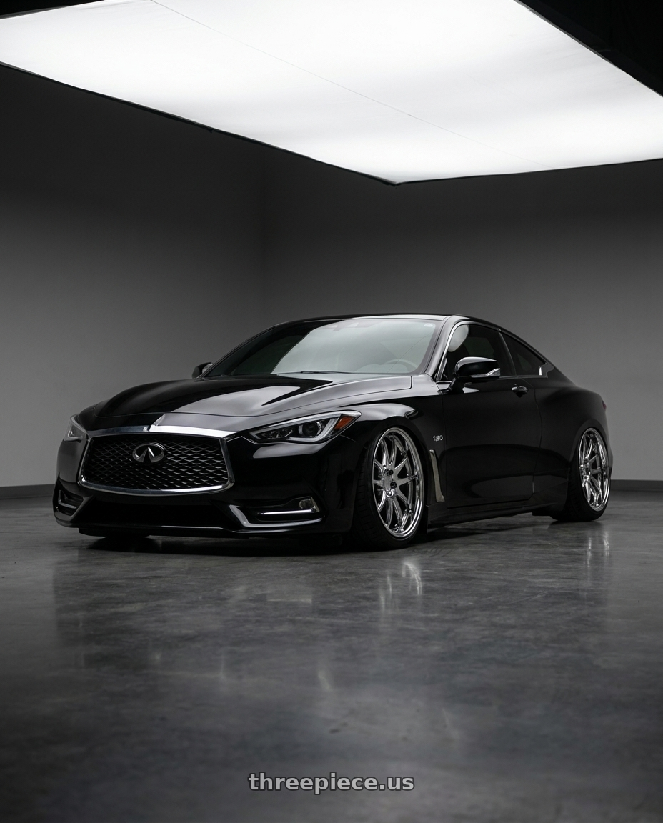 2018 Infiniti Q60 with Aodhan DS02 5x114.3 19x8.5 +35 Vacuum Chrome wheels